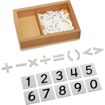 Dřevěná hračka ADENA MONTESSORI Aritmetické symboly v krabičce
