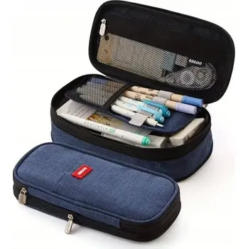 Penál VELKÝ ŠKOLNÍ PENÁL TŘÍKOMOROVÝ POUZDRO ORGANIZÉR ODOLNÝ