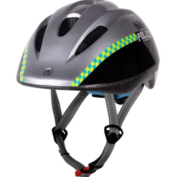 Cyklistická přilba FORCE Dětská helma Force Fun, Policie - černo stříbná velikost 48-54