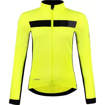 Cyklistická bunda FORCE Zimní bunda FORCE FROST softshell dámská, fluo černá velikost XS