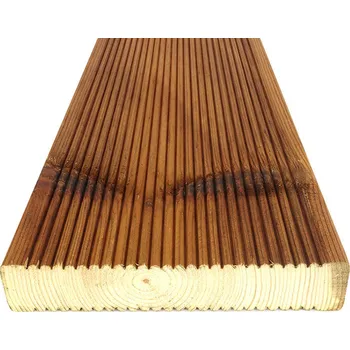 Terasové prkno Terasová prkna 28 x 145 x 4800 mm Severská borovice IMPREGNOVANÁ VROUBKY/VROUBKY (4ks) hnědá AB