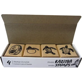 Dětské razítko ANIMAL LIFE Dřevěná razítka – Životní cyklus ŽELVA