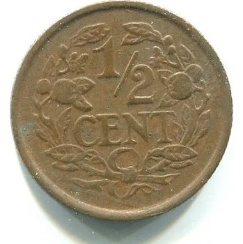 NIZOZEMÍ. 1/2 cent 1938. KM-138