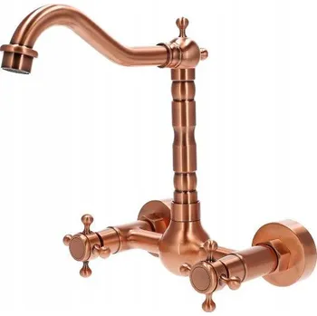 Vodovodní baterie Nástěnná umyvadlová baterie Rustikální Úchyty Měděná zlatá