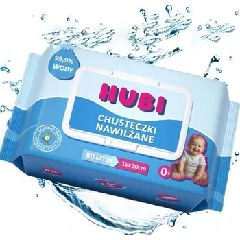 Dětský vlhčený ubrousek VLHČENÉ UBROUSKY HUBI 99,9% VODY PRO DĚTI A KOJENCE 80 ks