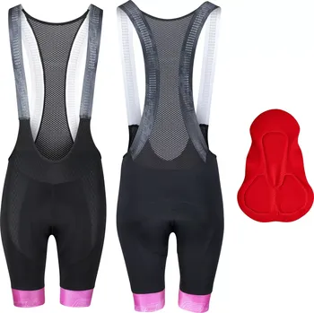 cyklistické kraťasy FORCE Dámské kraťasy Force STRIPE Lady, se šlemi, černá/růžová velikost L