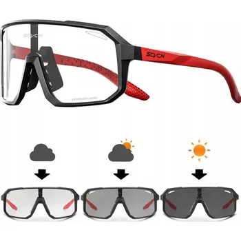 cyklistické brýle Fotochromatické sportovní brýle SCVCN červené