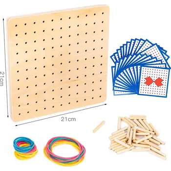 Dřevěná hračka ADENA MONTESSORI Velká geometrická deska - dřevěná