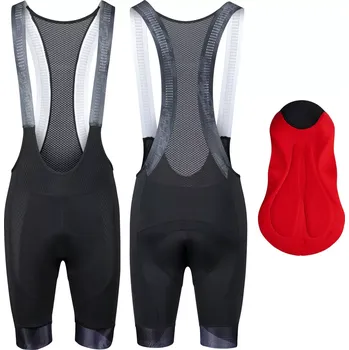 cyklistické kraťasy FORCE Pánské kraťasy Force STRIPE, se šlemi, černá/šedá velikost S