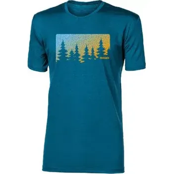 Pánské tričko PROGRESS Progress HRUTUR "FOREST" pánské merino triko, petrol melír velikost XL
