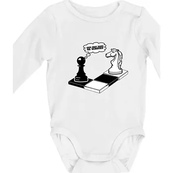 Jdem hrát radši na schovku - Body kojenecké s dlouhým rukávem - Dlouhý r. 3-6 měs ( Bílá )