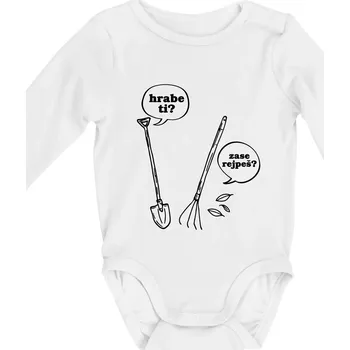 Hrabe ti, už zase rejpeš - Body kojenecké s dlouhým rukávem - Dlouhý r. do 3 měs ( Bílá )