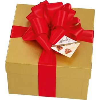 Bonboniéra Hamlet Zlatý box s červenou mašlí 800 g