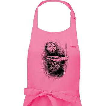 Kuchyňská zástěra Basketball - kresba tužkou - Dámská zástěra na vaření - Univerzální velikost ( Růžová )