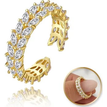 Prsten Flamenco Mystique SEO název produktu: Pozlacený nastavitelný prsten z chirurgické oceli s kubickou zirkonií - PST933