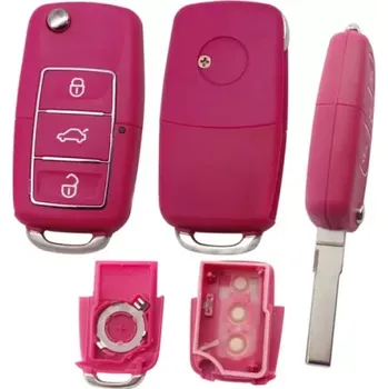 Autoklíč Vystřelovací klíč Audi 3 tlačítka růžový
