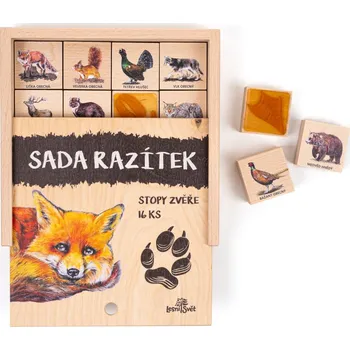 Dětské razítko Razítka 16ks - Stopy zvěře