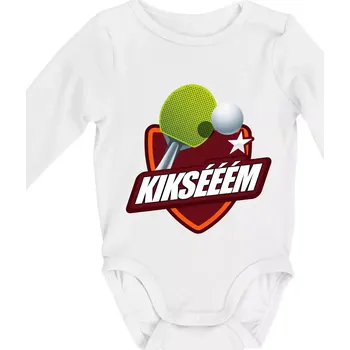Kojenecký body Stolní tenis - Kiksééém - Body kojenecké s dlouhým rukávem - Dlouhý r. do 3 měs ( Bílá )
