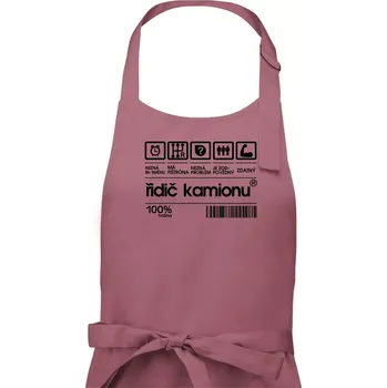 Kuchyňská zástěra Čárový kód řidič kamionu - Pánská zástěra na vaření - Univerzální velikost ( Starorůžová )
