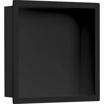 Koupelnový nábytek CERANO - Zápustná polička/nika s okrajem do obkladu - černá matná - 30x30x10 cm