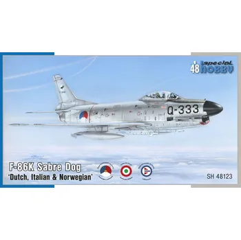 Plastikový model 1:48 F-86K Sabre Dog ‘Dutch, Italian and Norwegian’