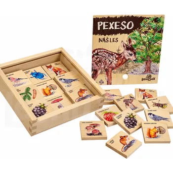 Pexeso Pexeso v dřevěné krabičce - Náš les