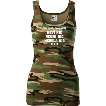 Jsem člověk který neví nic neumí nic nedělá nic - Dámské Maskáčové tílko - L ( Hnědý maskáč )