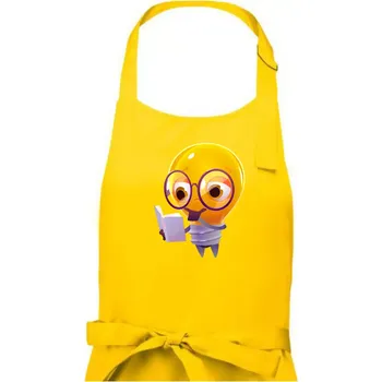 Kuchyňská zástěra Žárovka přemýšlí nad knihou - Dámská zástěra na vaření - Univerzální velikost ( Žlutá )