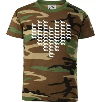 Chlapecké tričko Jezevčík - Srdce - Dětské maskáčové triko - 122 cm/6 let ( Hnědý maskáč )