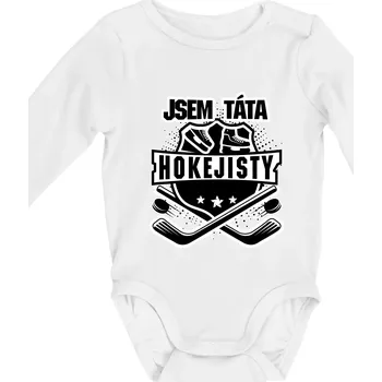 Erb - Jsem táta hokejisty - Body kojenecké s dlouhým rukávem - Dlouhý r. 3-6 měs ( Bílá )