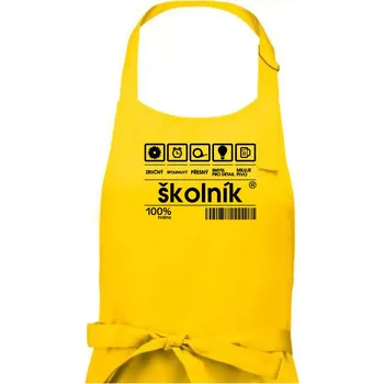 Kuchyňská zástěra Čárový kód - Školník - Pánská zástěra na vaření - Univerzální velikost ( Žlutá )