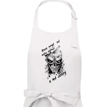 Kuchyňská zástěra Ruce pryč od mého nářadí a mé dcery - Pánská zástěra na vaření - Univerzální velikost ( Bílá )