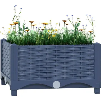 Vyvýšený záhon vidaXL Vyvýšený záhon 40 x 40 x 23 cm polypropylen [153289] Barva: Modro-šedá