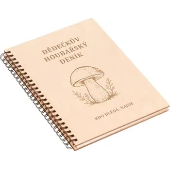 Jmenovka na stůl Houbařský deník A5 se jménem na míru