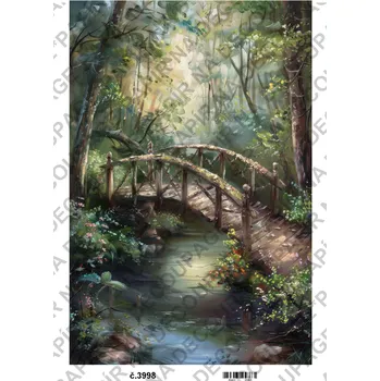 Umělecký papír Rýžový a soft papír na decoupage - Obraz příroda - KB03998 Materiál: Soft, Rozměr: A4