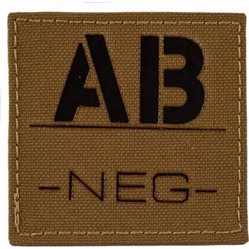 Airsoft Combat Systems Rozlišovací IR Znak Krevní Skupina Velký Coyote Brown Varianta: AB NEG