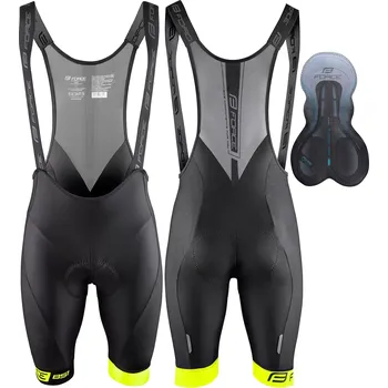 cyklistické kraťasy FORCE Pánské kraťasy Force B51, se šlemi, černo-fluo velikost S