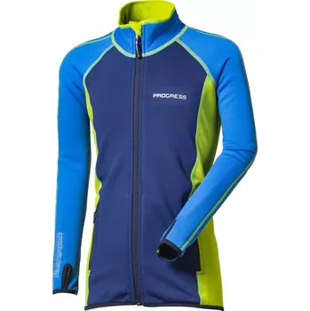 Dámská mikina PROGRESS Progress Torez JUNIOR chlapecká funkční mikina, modrá/zelená velikost 164-170