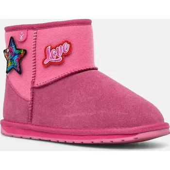 Dívčí sněhule Dětské semišové sněhule Emu Australia Wallaby Mini Play růžová barva, K12748 K12748.Wal 42X, EUR 27