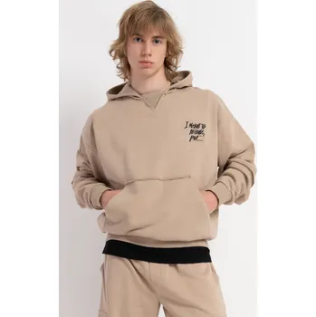 Chlapecká mikina Reporter Young | Chlapecká béžová mikina s kapucí a potiskem - Barva BÉŽOVÁ, Velikost 152 251-0551B-21-210-1