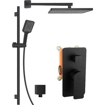 Sprchový set kielle Vega - Sprchový set s baterií pod omítku, pro 2 spotřebiče, s příslušenstvím a tělesem, matná černá 20618SP14