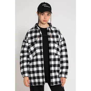 Dívčí bunda Reporter Young | Dívčí černobílá kostkovaná bunda katana, prošívaná a zateplená - Barva VÍCEBAREVNÁ, Velikost 158 243-0880G-05-900-1