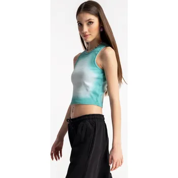 Dívčí tričko Reporter Young | Dívčí bílý CROP TOP se zeleným stínováním - Barva BÍLÁ, Velikost 158 251-0445G-29-540-1