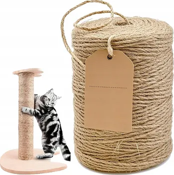 Lany SISALOVÉ LANO JUTOVÁ ŠŇŮRA SISAL NA ŠKRABADLO SILNÁ RUSTIKÁLNÍ 8 mm 10 m