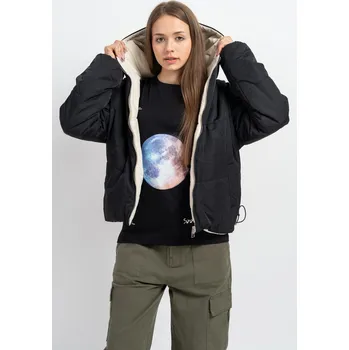 Reporter Young | Dívčí oboustranná zimní prošívaná bunda s nášivkou na zádech - Barva ČERNÁ, Velikost 152 243-0882G-02-210-1