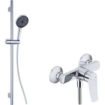 Sprchový set kielle Nefia - Sprchový set s baterií, tyčí, hadicí a sprchovou hlavicí, chrom 20627SN100