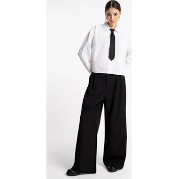 Dívčí kalhoty Reporter Young | Dívčí černé elegantní kalhoty s módními záhyby - Barva ČERNÁ, Velikost 170 251-0110G-10-100-1