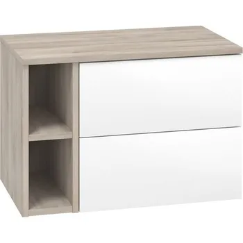 Koupelnový nábytek EBS Kuba Sestava skříňky s regálem a deskou 81x46,8 cm, bílá/dub Kronberg