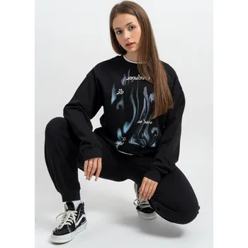 Dívčí mikina Reporter Young | Dívčí černá mikina bez kapuce s potiskem na přední straně - Barva ČERNÁ, Velikost 152 243-0550G-17-100-1