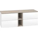 EBS Kuba Sestava dvě skříňky s regálem a deskou 142x46,8 cm, bílá/dub Kronberg